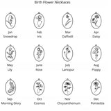 18k Birth Flower Necklaces Pendants Birthday Month Gift For Mom Sister