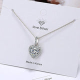 925 Silver Heart Pendant Necklace Women