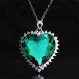 Romantic Heart Charm Pendant Necklace with Zircon Stone, Engagement Jewelry