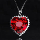 Romantic Heart Charm Pendant Necklace with Zircon Stone, Engagement Jewelry