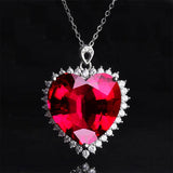Romantic Heart Charm Pendant Necklace with Zircon Stone, Engagement Jewelry