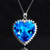 Romantic Heart Charm Pendant Necklace with Zircon Stone, Engagement Jewelry