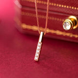 925 Silver Necklace Geometric Strip Pendant Neck Chain