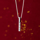 925 Silver Necklace Geometric Strip Pendant Neck Chain