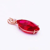 14K Rose Gold 585 Purple Ruby Pendant Necklace