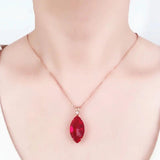 14K Rose Gold 585 Purple Ruby Pendant Necklace