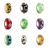Large Hole Colorful 3D Flowers Spot Charm Glass Beads