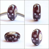 Large Hole Colorful 3D Flowers Spot Charm Glass Beads