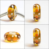 Large Hole Colorful 3D Flowers Spot Charm Glass Beads