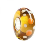 925 Sterling Silver Large Hole Flower Board Rainbow Spot Charm Glass Bead