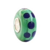 925 Sterling Silver Large Hole Flower Board Rainbow Spot Charm Glass Bead
