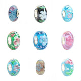 925 Silver 3D Flowers Glass Beads for European Bracelet