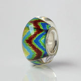925 Silver Large Hole Beads Colorful Flower Charm Beads