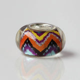 925 Silver Large Hole Beads Colorful Flower Charm Beads