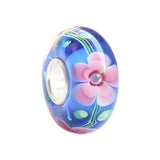 925 Silver Colorful 3D Flowers Glass Charm Beads for Bracelet