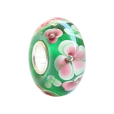 925 Silver Colorful 3D Flowers Glass Charm Beads for Bracelet