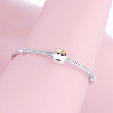 Four-Leaf Clover Stopper Fit Pan Charm Bracelet 925 Sterling Silver Flower Bead