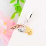 925 Silver Evil Eye Rose Hamsa Hand of Fatima Leaf Bead Charm Bracelet