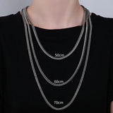 925 Sterling Silver Snake Chain Geometric Pendant Necklace Wedding Party Bijoux
