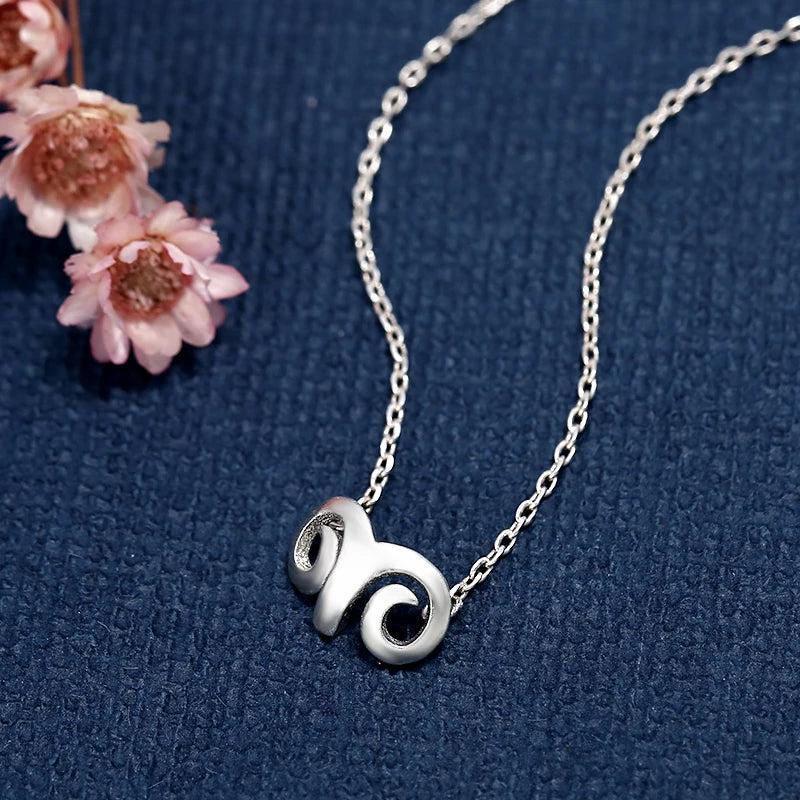 925 Silver Sheep Horn Pendant Necklace for Women