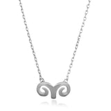 925 Silver Sheep Horn Pendant Necklace for Women