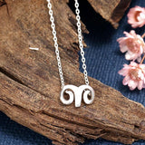 925 Silver Sheep Horn Pendant Necklace for Women