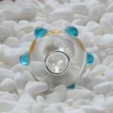 925 Sterling Silver Large Hole Yellow Glass Charm Bead Fits European Bracelet