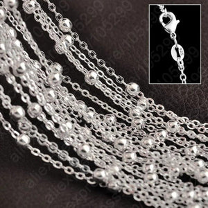 10PCS 16-30'' 925 Sterling Silver Necklace w/Balls For Pendant