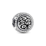 925 Silver Enamel Pattern Round Charm Beads DIY Jewelry Making
