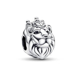 925 Silver Retro Lion Charm Bead for Jewelry DIY