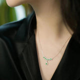 Chrysoprase Pendant Tassel Necklace - Wedding Engagement Jewelry