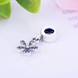 925 Silver Floral Pendant Charm for Bracelet Necklace DIY