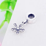 925 Silver Floral Pendant Charm for Bracelet Necklace DIY