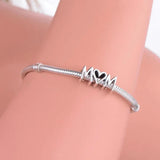 925 Sterling Silver MOM Heart Charms Beads for Bracelet Necklace Making