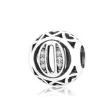 925 Sterling Silver Number 1-9 Round Charm Bead for Bracelet Jewelry