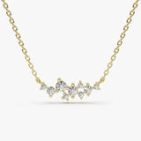 925 Silver Cluster Crystal Necklace for Women