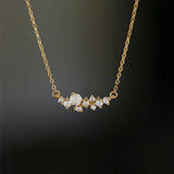 925 Silver Cluster Crystal Necklace for Women