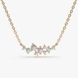 925 Silver Cluster Crystal Necklace for Women