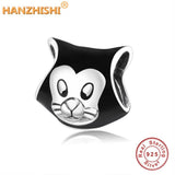 925 Silver Fox Animal Enamel Bead Charm for Bracelets
