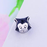 925 Silver Fox Animal Enamel Bead Charm for Bracelets