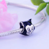 925 Silver Fox Animal Enamel Bead Charm for Bracelets