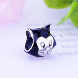 925 Silver Fox Animal Enamel Bead Charm for Bracelets
