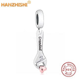 925 Silver Dad Son Grandad Wrench Dangle Charm