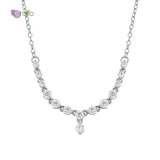 Women's 925 Silver CZ Necklace High Class Jewelry