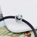 925 Silver Mother & Child Heart Charms for Bracelet Necklace