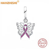 925 Silver Red Ribbon Dragonfly Charms for Bracelet Necklace Jewelry Women