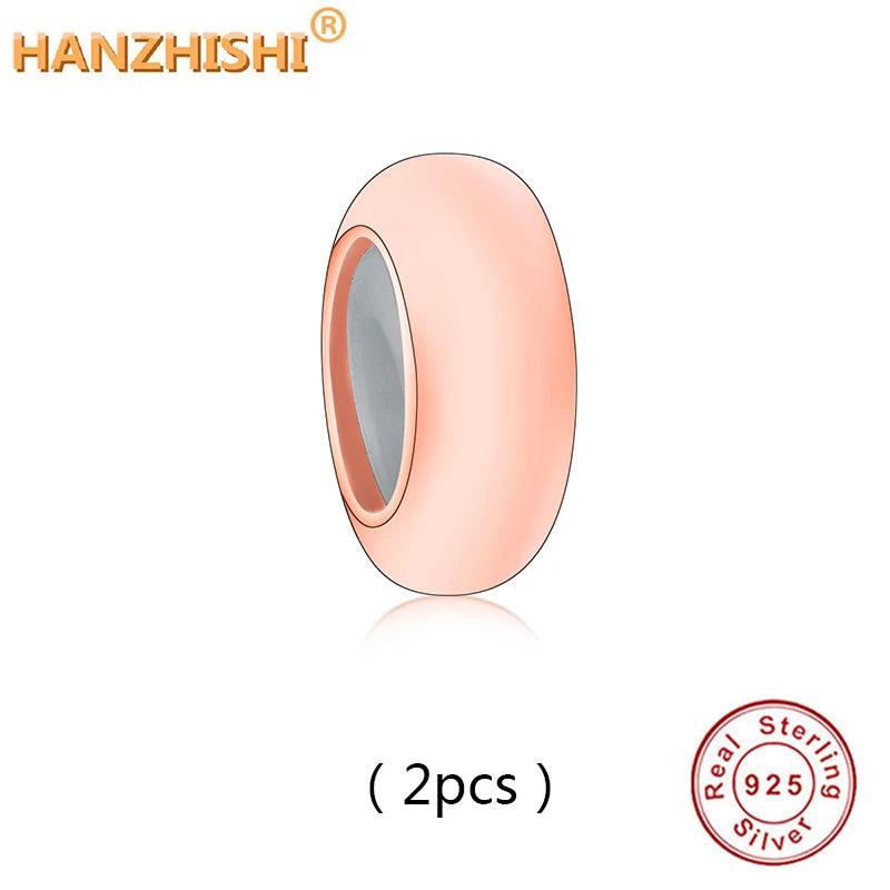 2pcs 925 Sterling Silver Stopper Silicon Beads Charm