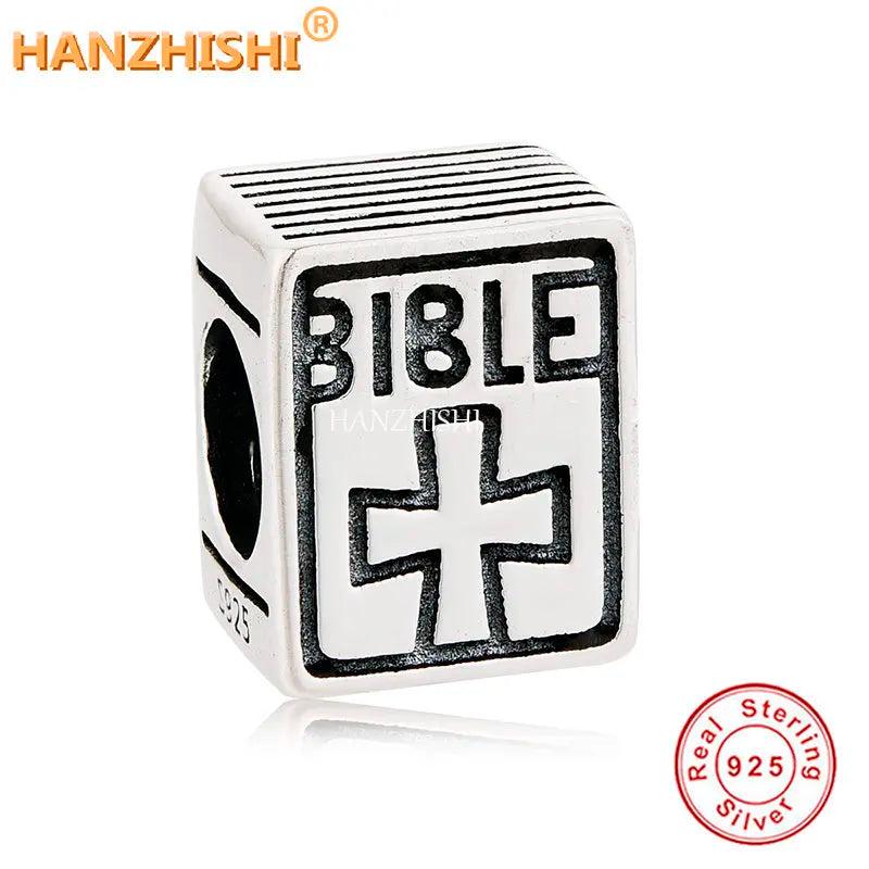 925 Sterling Silver Vintage Bible Book Cross Charms
