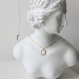 Vintage Hexagon Geometric Sequins Chain Necklace