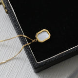 Vintage Hexagon Geometric Sequins Chain Necklace